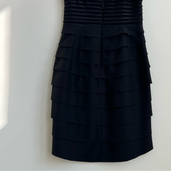 New Vintage Cache Y2K Asymmetric Ruffle Chiffon Ruched Illusion Dress 12 Ribbon - Picture 12 of 16